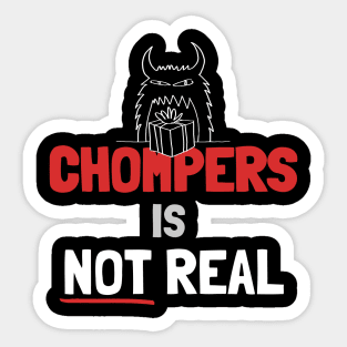 Chompers White Print Sticker